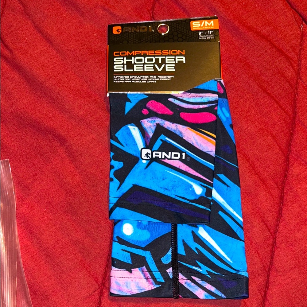 AND1 S/M - Adult Unisex - Blue and Black Graffiti Compression Sleeve